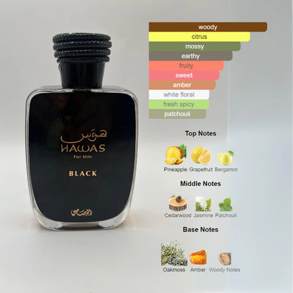 Home RASASI HAWAS BLACK FOR MEN 100ML - EAU DE PARFUM Sale  RASASI HAWAS BLACK FOR MEN 100ML - EAU DE PARFUM